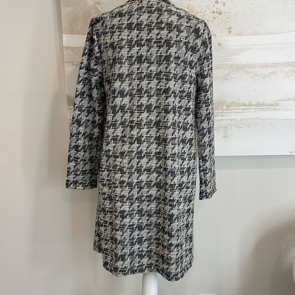 NWT SZ SMALL MelloDay soft knit tweed oversized long blazer houndstooth - Picture 5 of 8